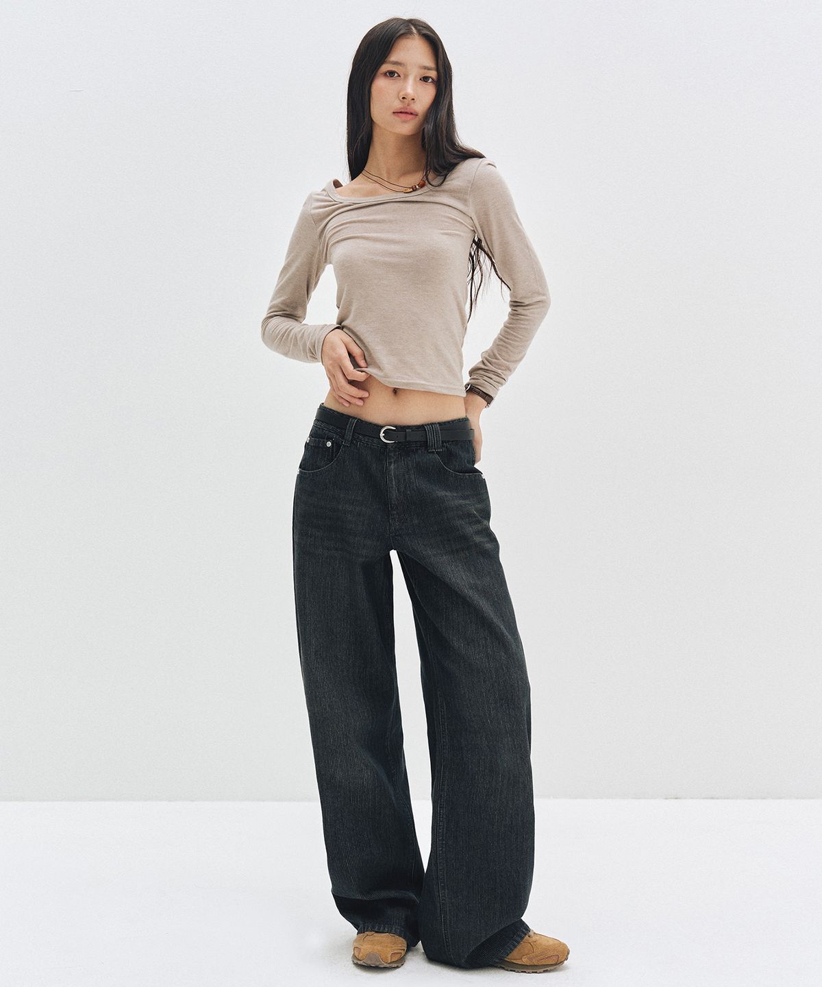 데케트 우먼(DECET WOMEN) [골지데님]Wide Rib Jeans DCWPT015DBLUE