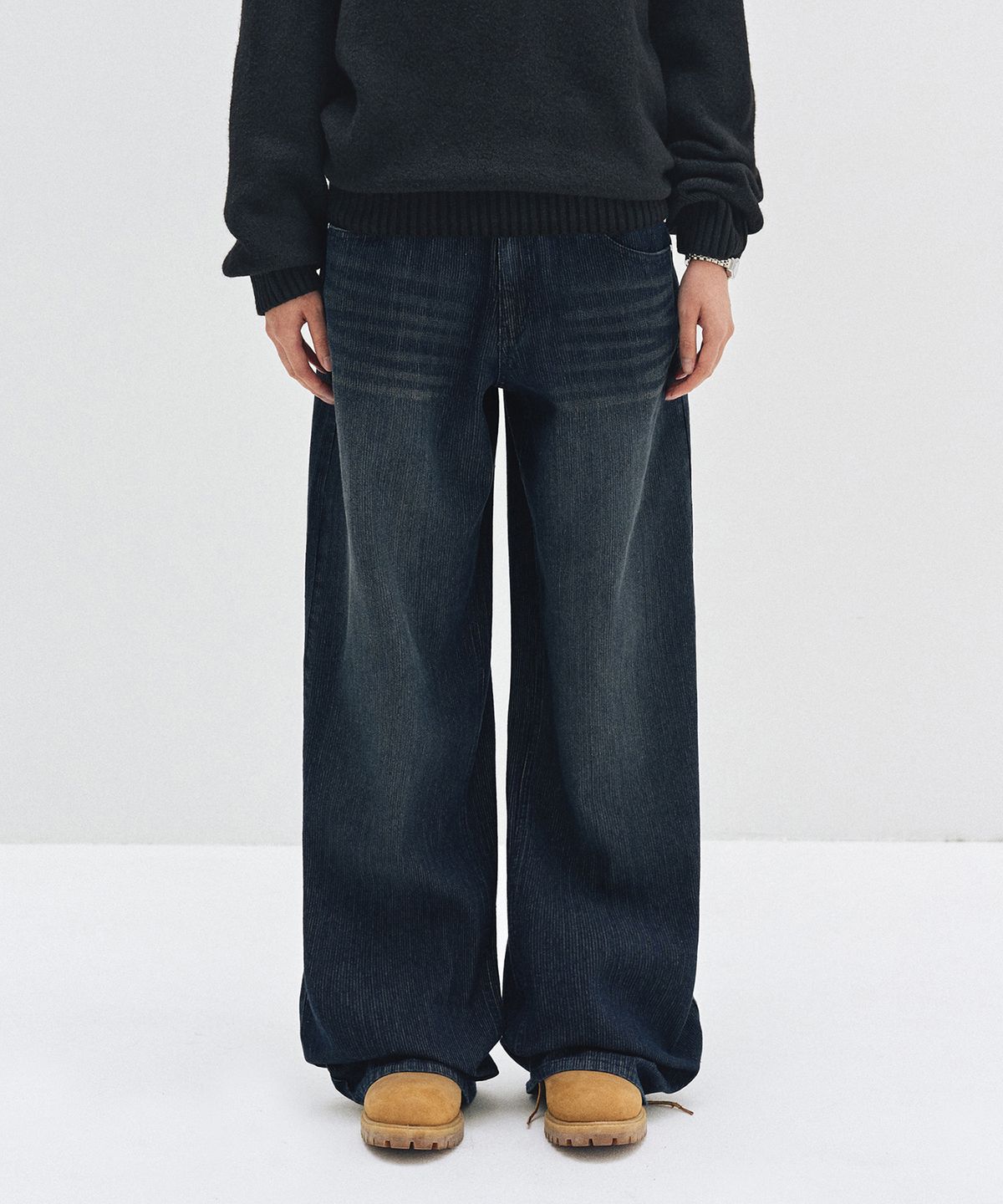 데케트 우먼(DECET WOMEN) [골지데님]Wide Rib Jeans DCWPT015BLUE