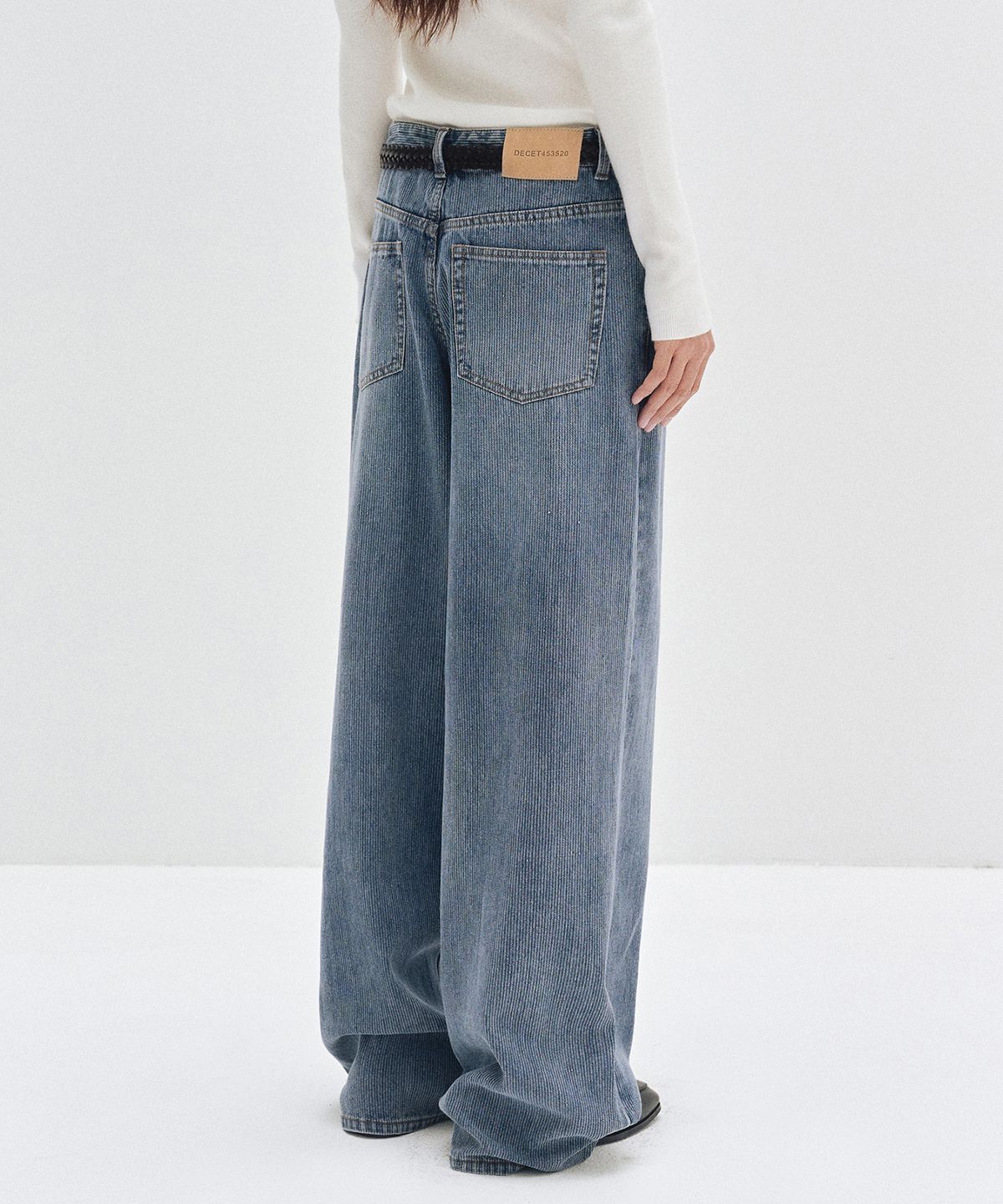 데케트 우먼(DECET WOMEN) [골지데님]Wide Rib Jeans DCWPT015LIGHTBLUE