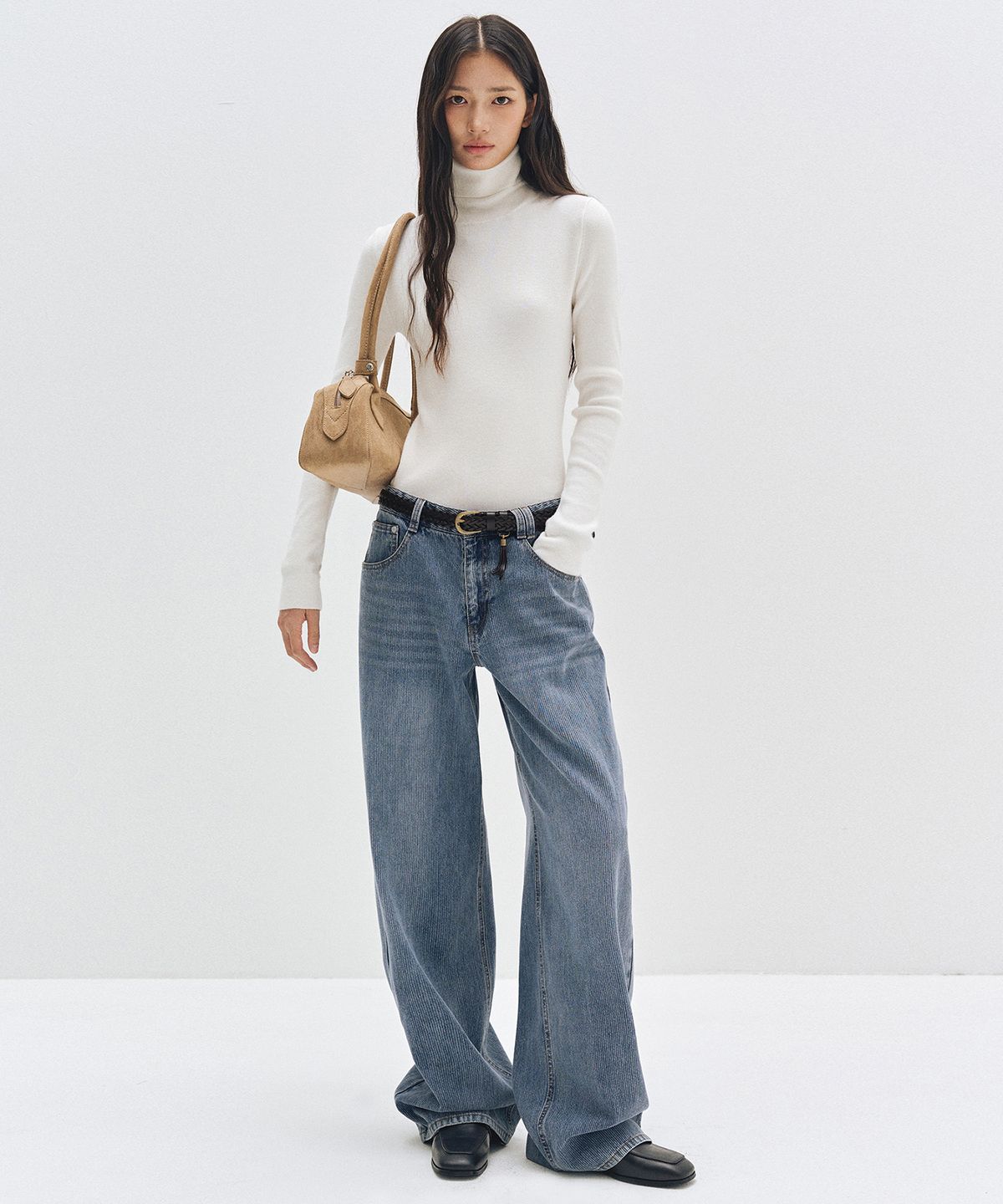 데케트 우먼(DECET WOMEN) [골지데님]Wide Rib Jeans DCWPT015LIGHTBLUE