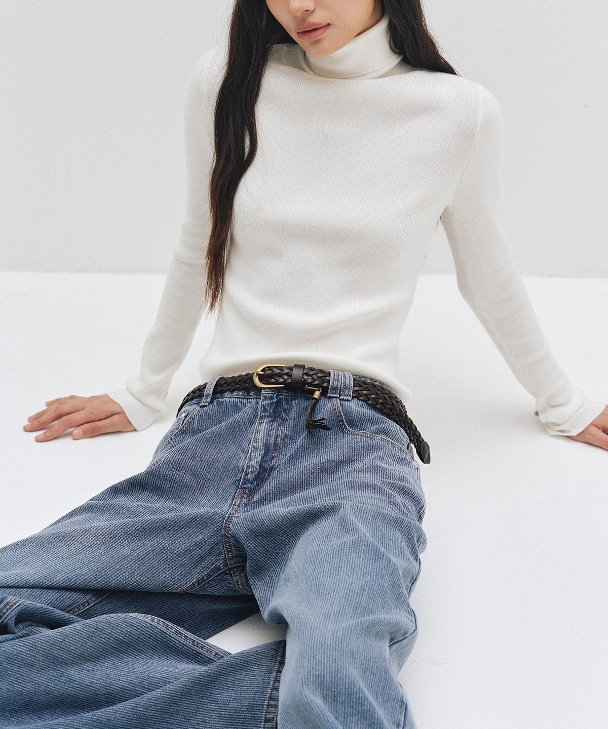 데케트 우먼(DECET WOMEN) [골지데님]Wide Rib Jeans DCWPT015LIGHTBLUE
