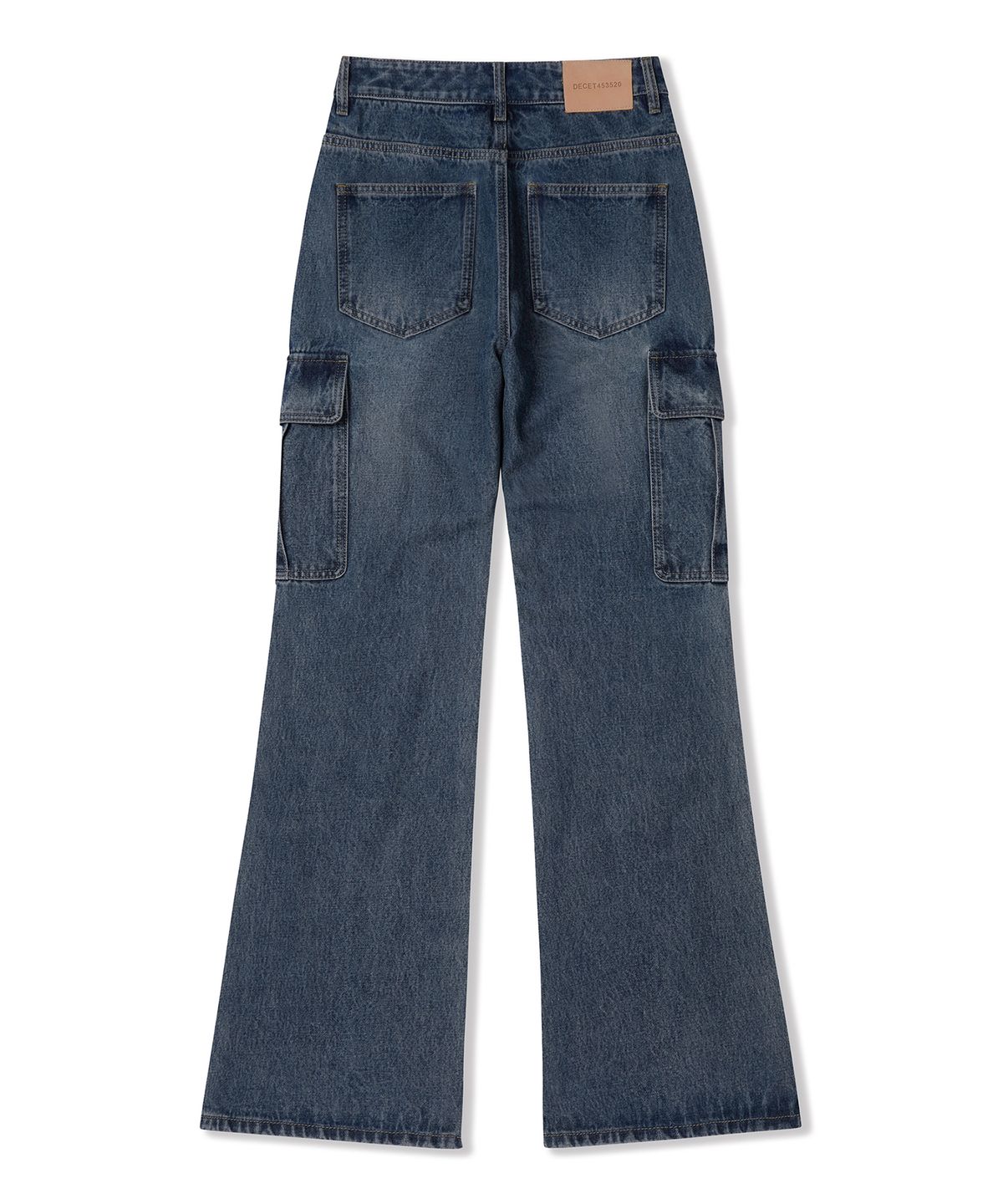 데케트 우먼(DECET WOMEN) Cargo Semi Flared Jeans DCWPT014BLUE