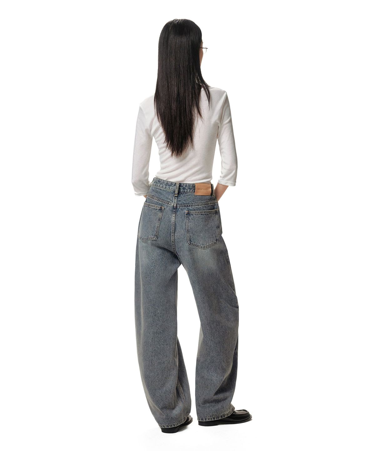 데케트 우먼(DECET WOMEN) Curved Wide Jeans DCWPT013BLUE