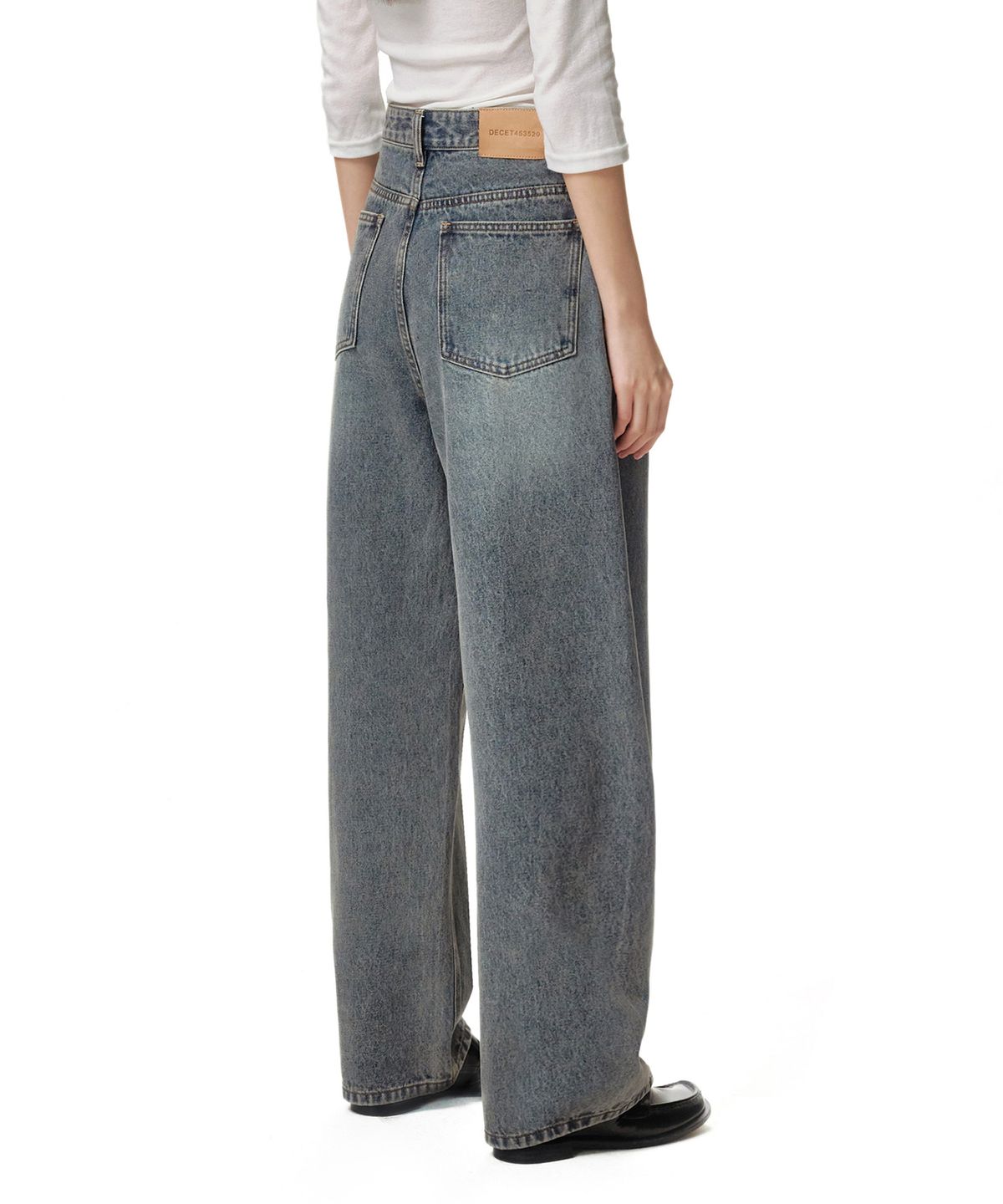 데케트 우먼(DECET WOMEN) Curved Wide Jeans DCWPT013BLUE