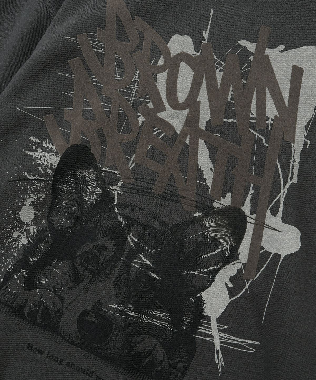 브라운브레스(BROWNBREATH) WAITING TAG V2 HOODIE - CHARCOAL