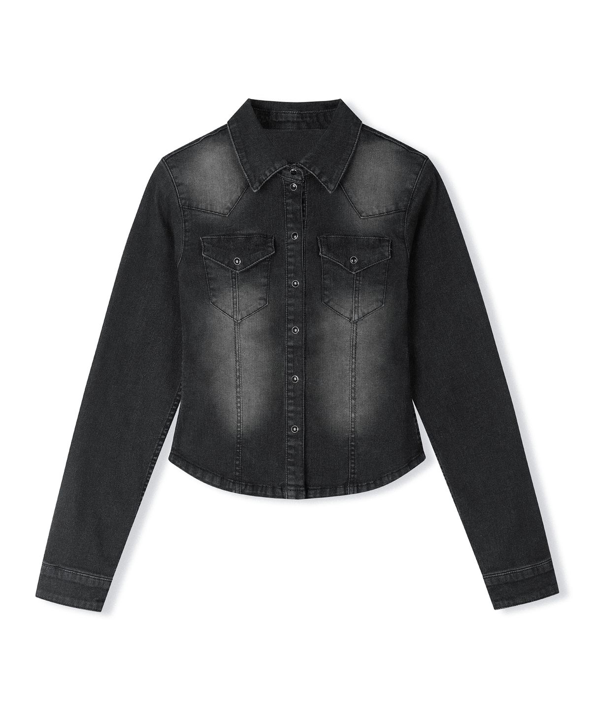 데케트 우먼(DECET WOMEN) Western Slim Denim Shirts DCWSH003BLACK