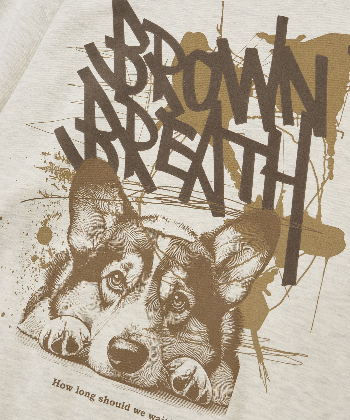 브라운브레스(BROWNBREATH) WAITING TAG V2 HOODIE - OATMEAL