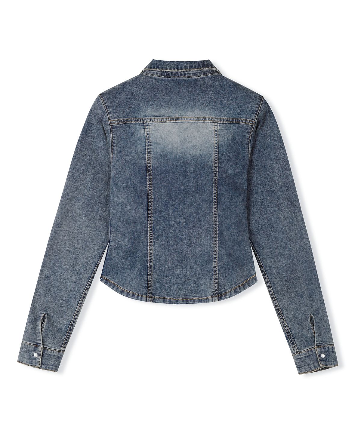 데케트 우먼(DECET WOMEN) Western Slim Denim Shirts DCWSH003BLUE
