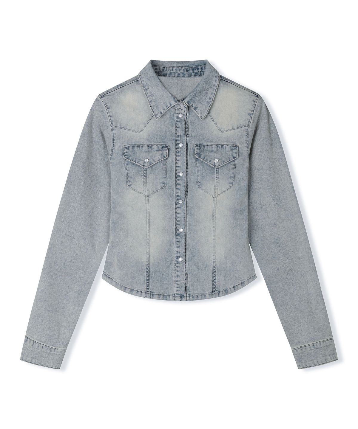 데케트 우먼(DECET WOMEN) Western Slim Denim Shirts DCWSH003LIGHTBLUE