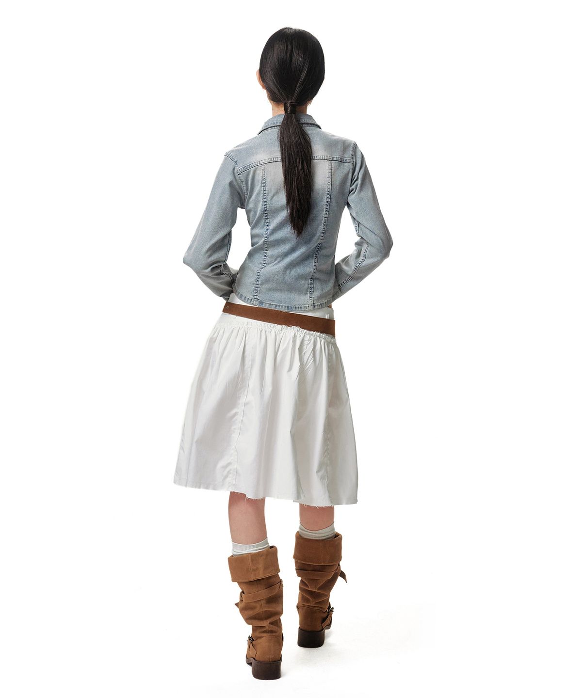 데케트 우먼(DECET WOMEN) Western Slim Denim Shirts DCWSH003LIGHTBLUE