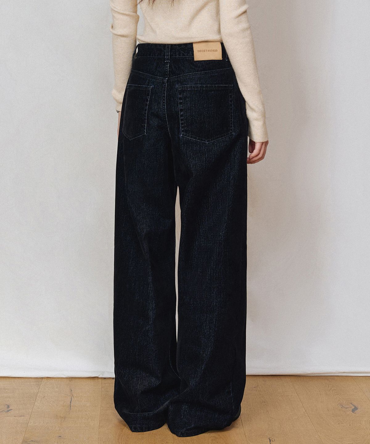 데케트 우먼(DECET WOMEN) [벨벳데님]Velvet Wide Jeans DCWPT018BLACK