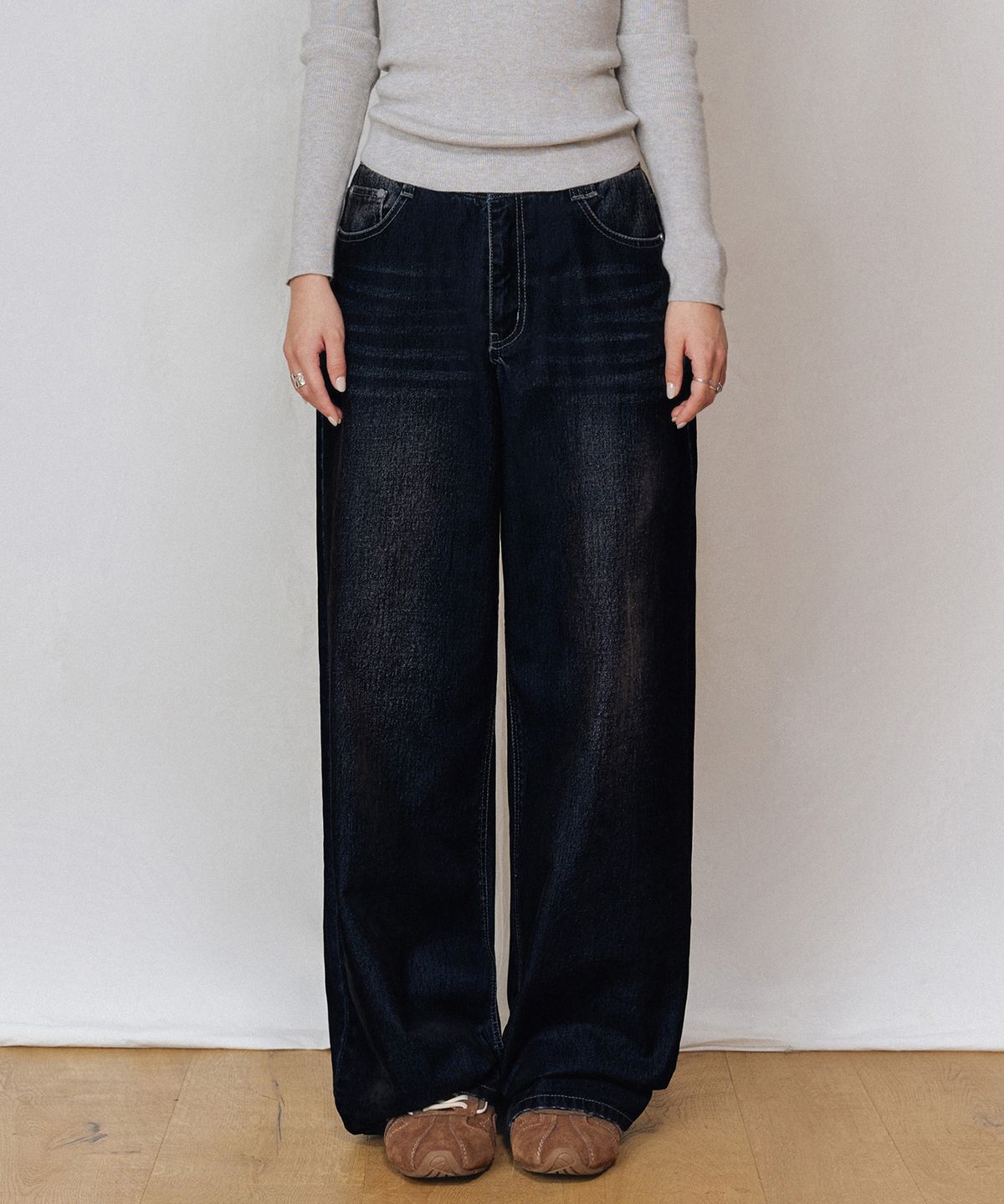 데케트 우먼(DECET WOMEN) [벨벳데님]Velvet Wide Jeans DCWPT018DBLUE