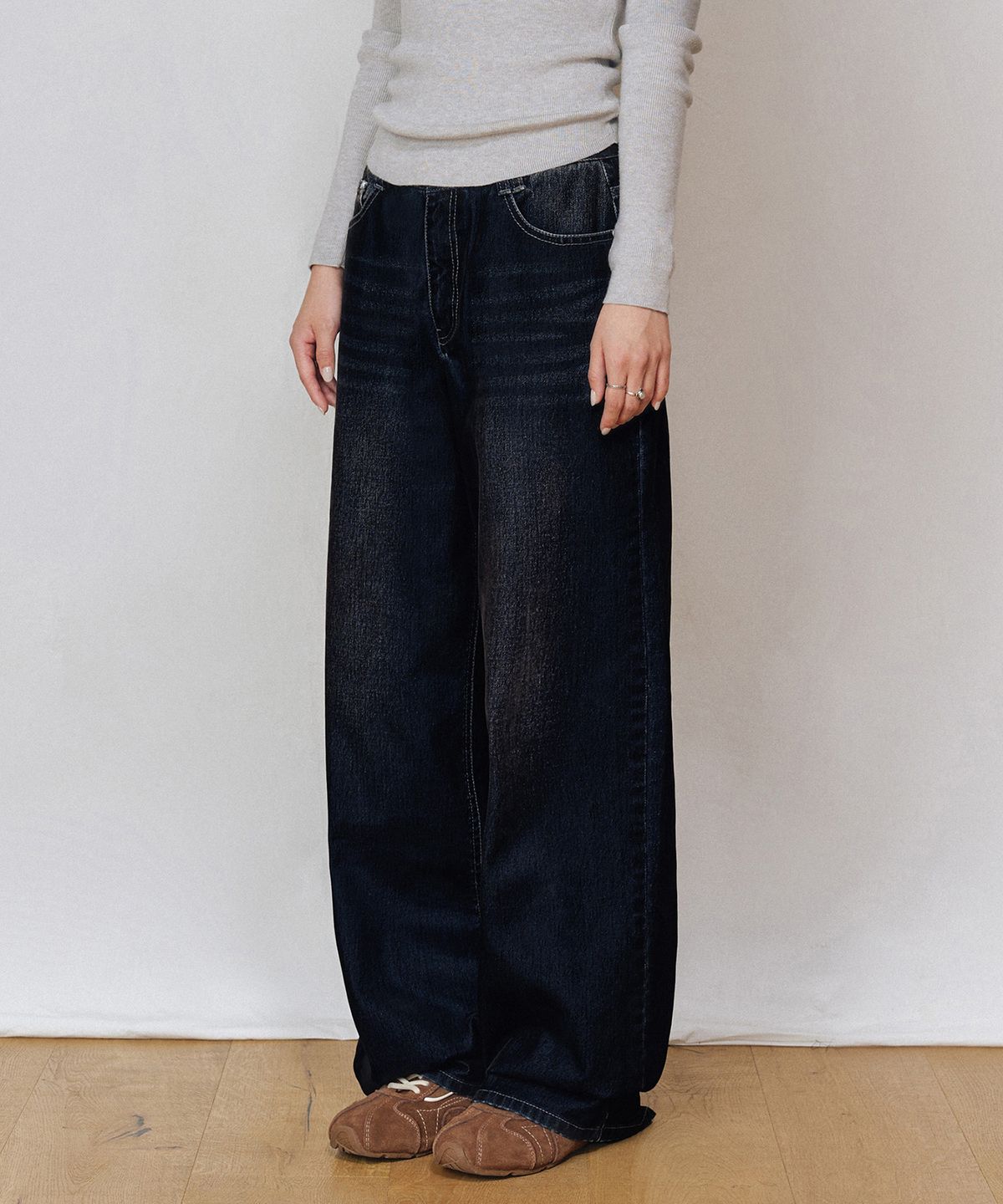 데케트 우먼(DECET WOMEN) [벨벳데님]Velvet Wide Jeans DCWPT018DBLUE