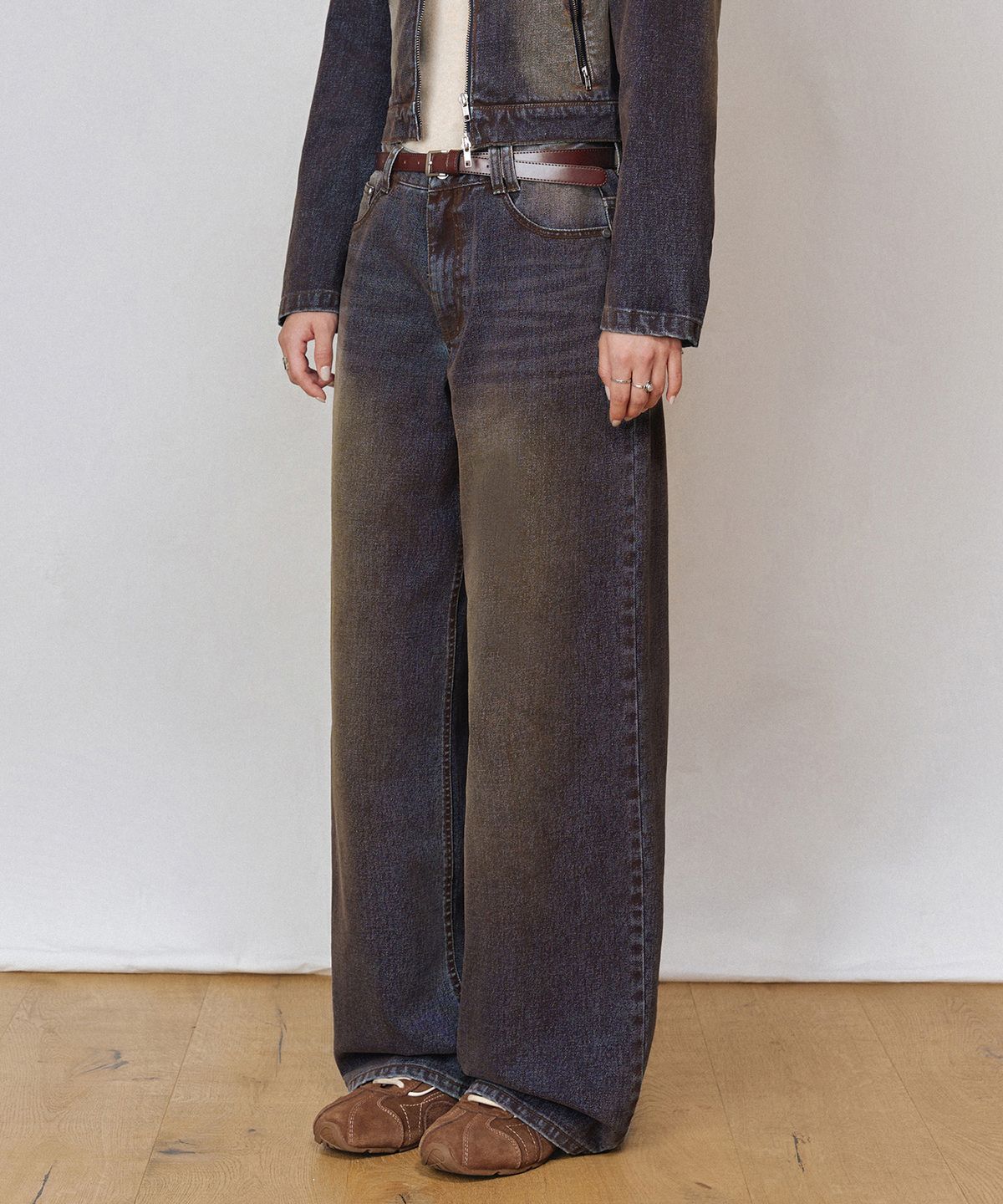 데케트 우먼(DECET WOMEN) [벨벳데님]Velvet Wide Jeans DCWPT018RUSTBLUE