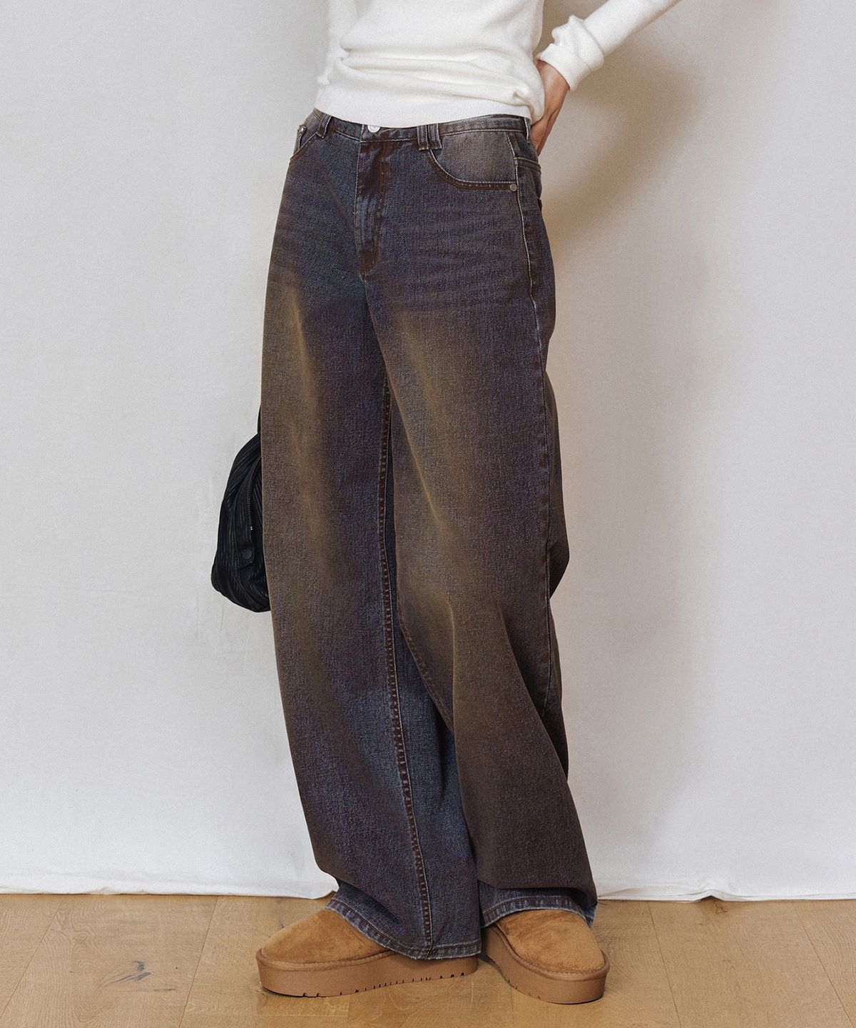 데케트 우먼(DECET WOMEN) [벨벳데님]Velvet Wide Jeans DCWPT018RUSTBLUE