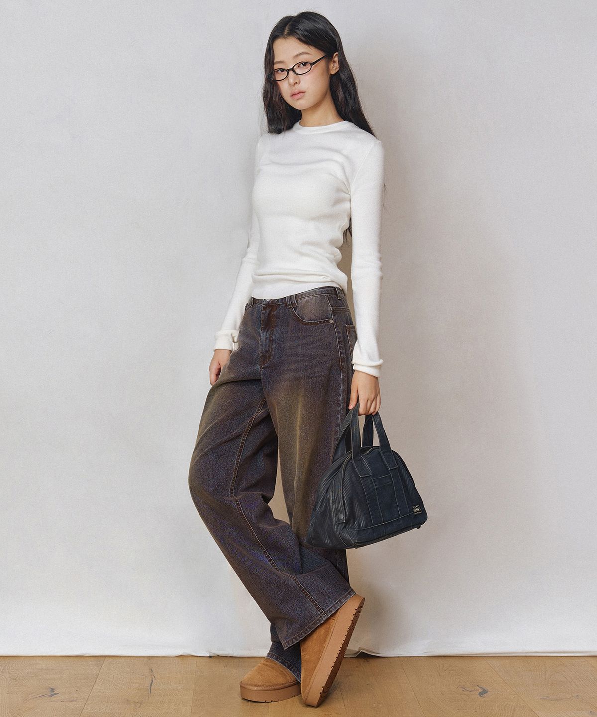 데케트 우먼(DECET WOMEN) [벨벳데님]Velvet Wide Jeans DCWPT018RUSTBLUE