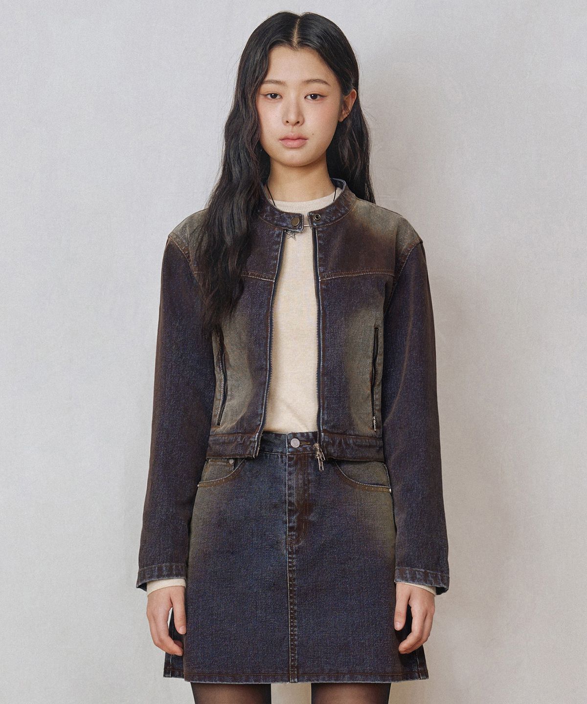 데케트 우먼(DECET WOMEN) [벨벳데님]Velvet Denim Jacket DCWJK001RUSTBLUE