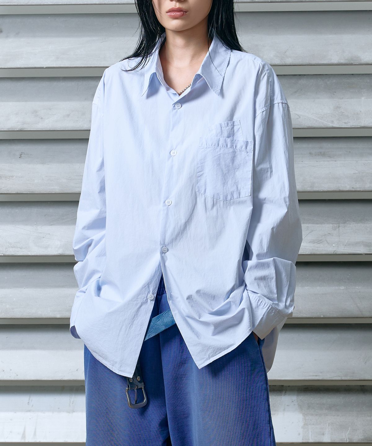 웨스켄(WESKEN) [UNISEX] COMFORT WASHED COTTON DOUBLE POCKET SHIRTS (9color)