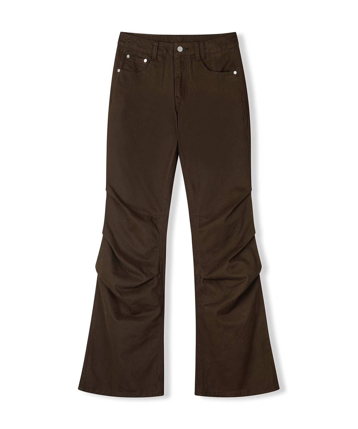 데케트 우먼(DECET WOMEN) Flared Shirring Pants DCWPT017BROWN