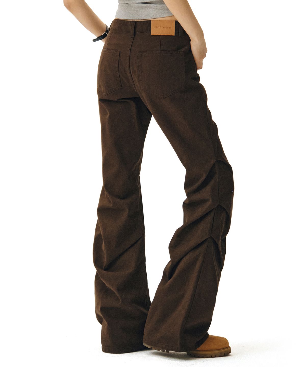 데케트 우먼(DECET WOMEN) Flared Shirring Pants DCWPT017BROWN
