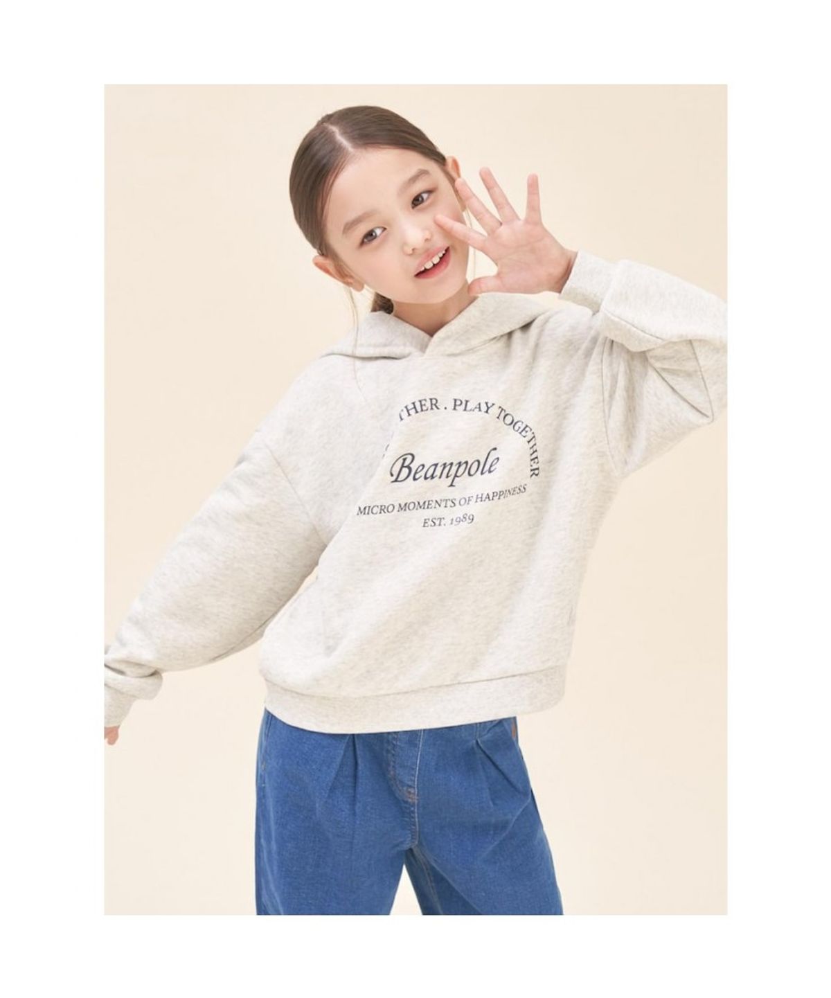 빈폴 키즈(BEANPOLE KIDS) 여아 후드 스웨트 셔츠  베이지 (BI5841G05A)