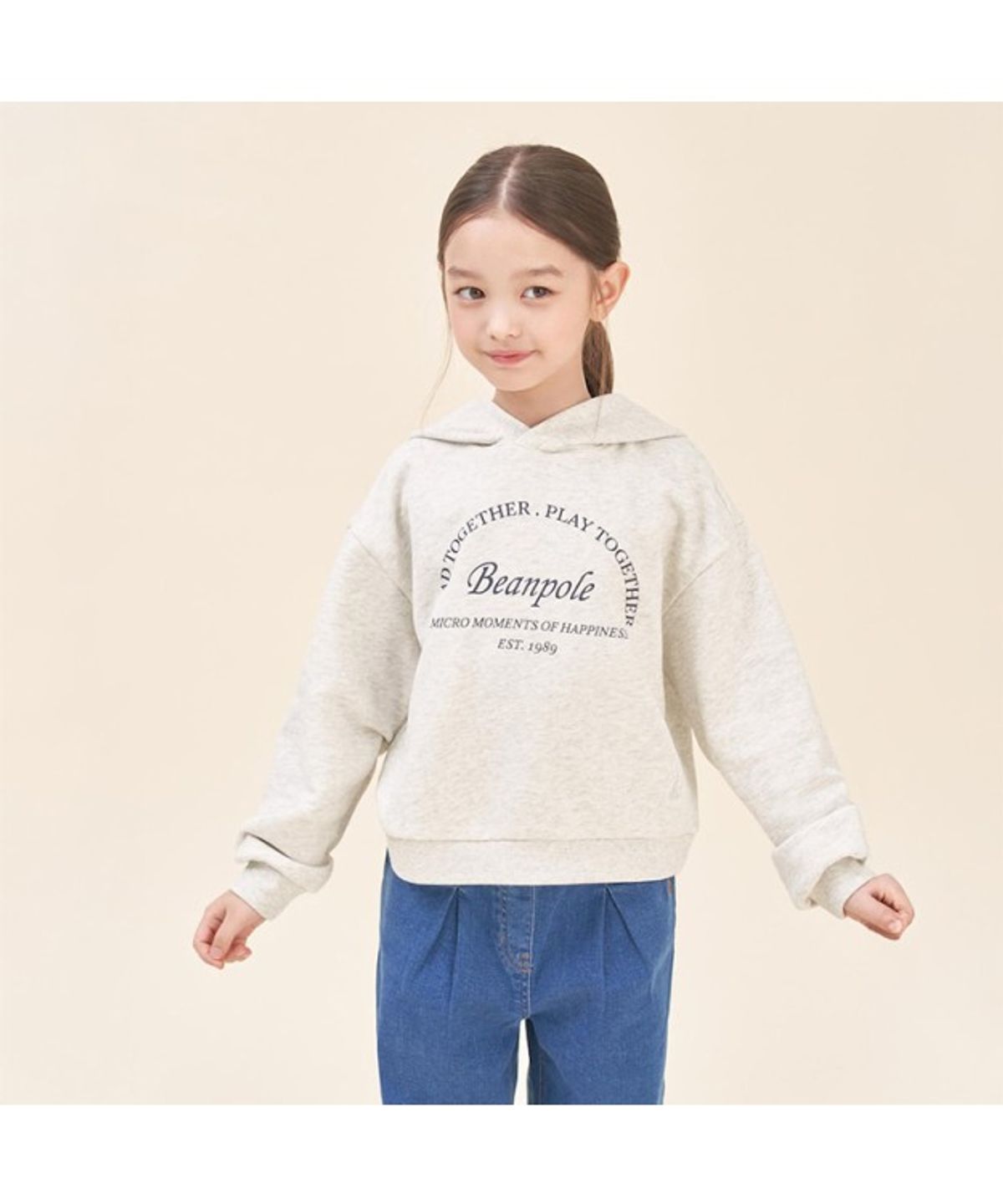 빈폴 키즈(BEANPOLE KIDS) 여아 후드 스웨트 셔츠  베이지 (BI5841G05A)