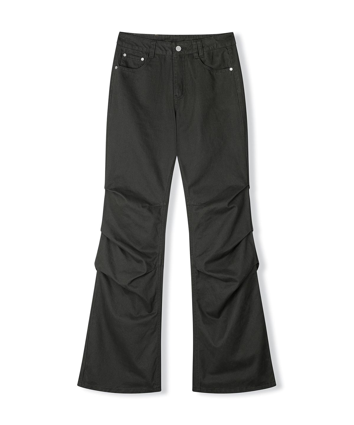 데케트 우먼(DECET WOMEN) Flared Shirring Pants DCWPT017CHARCOAL