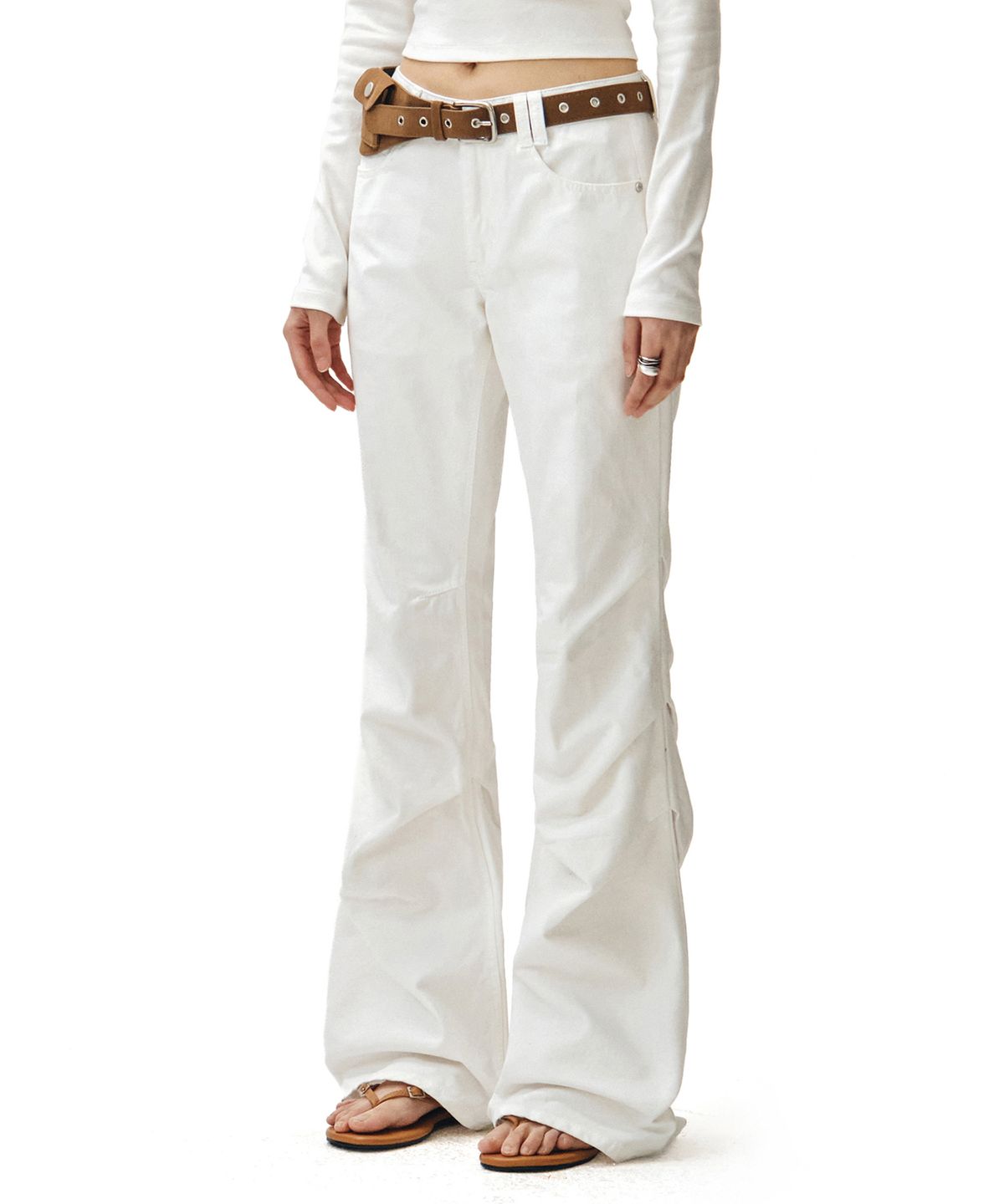 데케트 우먼(DECET WOMEN) Flared Shirring Pants DCWPT017WHITE