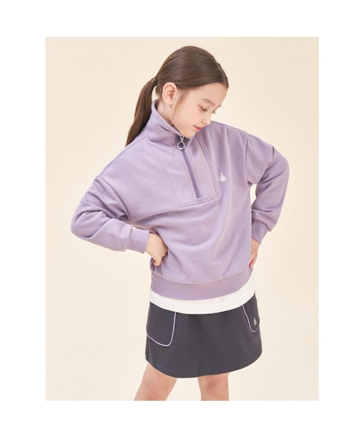 빈폴 키즈(BEANPOLE KIDS) 여아 반집업 상하 세트  라이트 퍼플 (BI5841G06V)