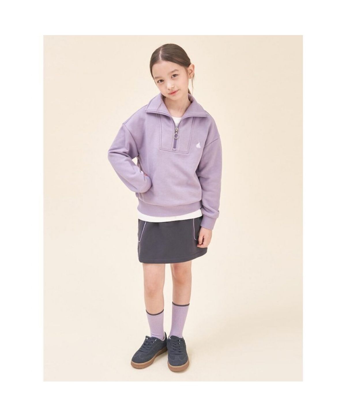 빈폴 키즈(BEANPOLE KIDS) 여아 반집업 상하 세트  라이트 퍼플 (BI5841G06V)