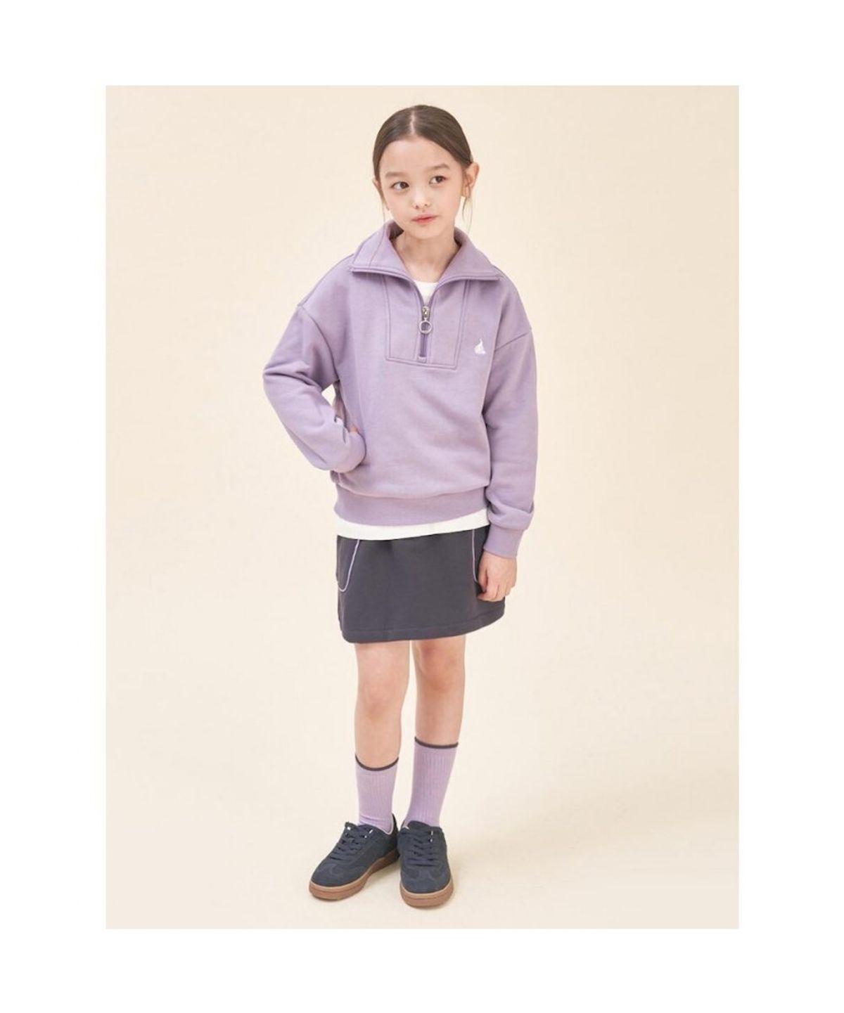 빈폴 키즈(BEANPOLE KIDS) 여아 반집업 상하 세트  라이트 퍼플 (BI5841G06V)