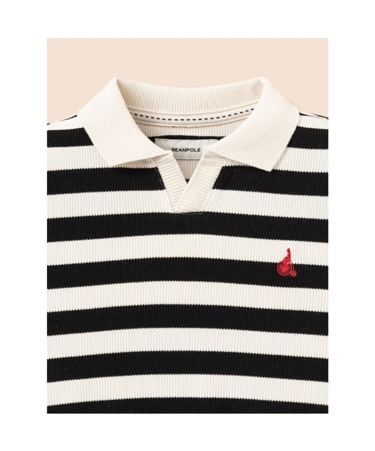 빈폴 키즈(BEANPOLE KIDS) 와플 스트라이프 칼라 스웨트 셔츠  블랙 (BI5841U055)