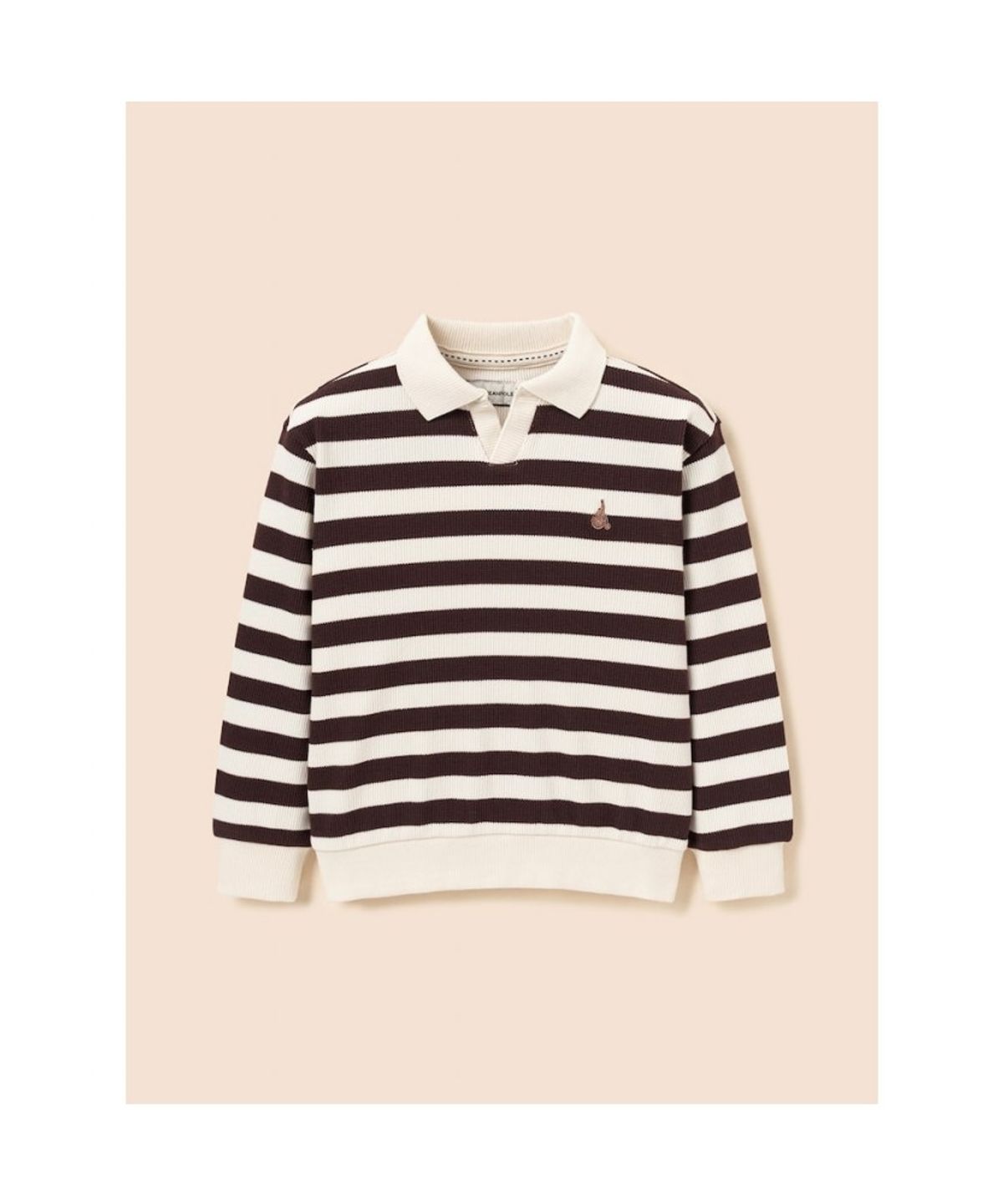 빈폴 키즈(BEANPOLE KIDS) 와플 스트라이프 칼라 스웨트 셔츠  와인 (BI5841U05Z)
