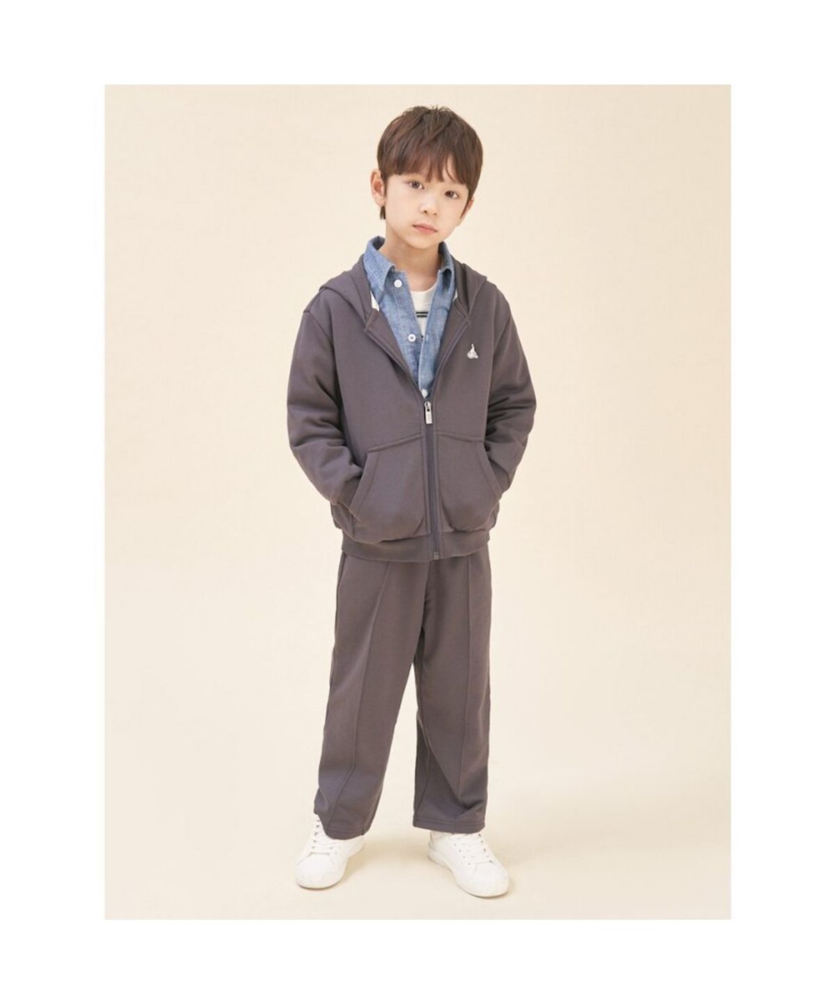 빈폴 키즈(BEANPOLE KIDS) 후드 집업 & 긴바지 2PCS 상하 세트  애쉬 (BI5841U064)
