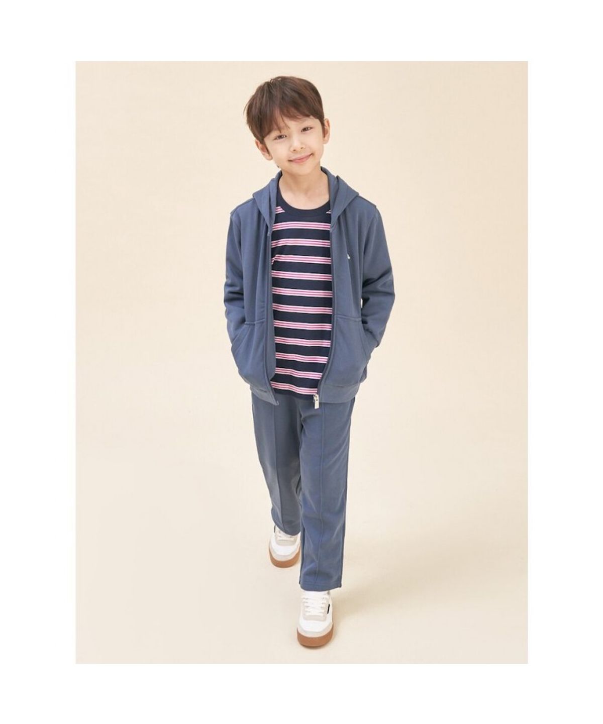 빈폴 키즈(BEANPOLE KIDS) 후드 집업 & 긴바지 2PCS 상하 세트  네이비 (BI5841U06R)