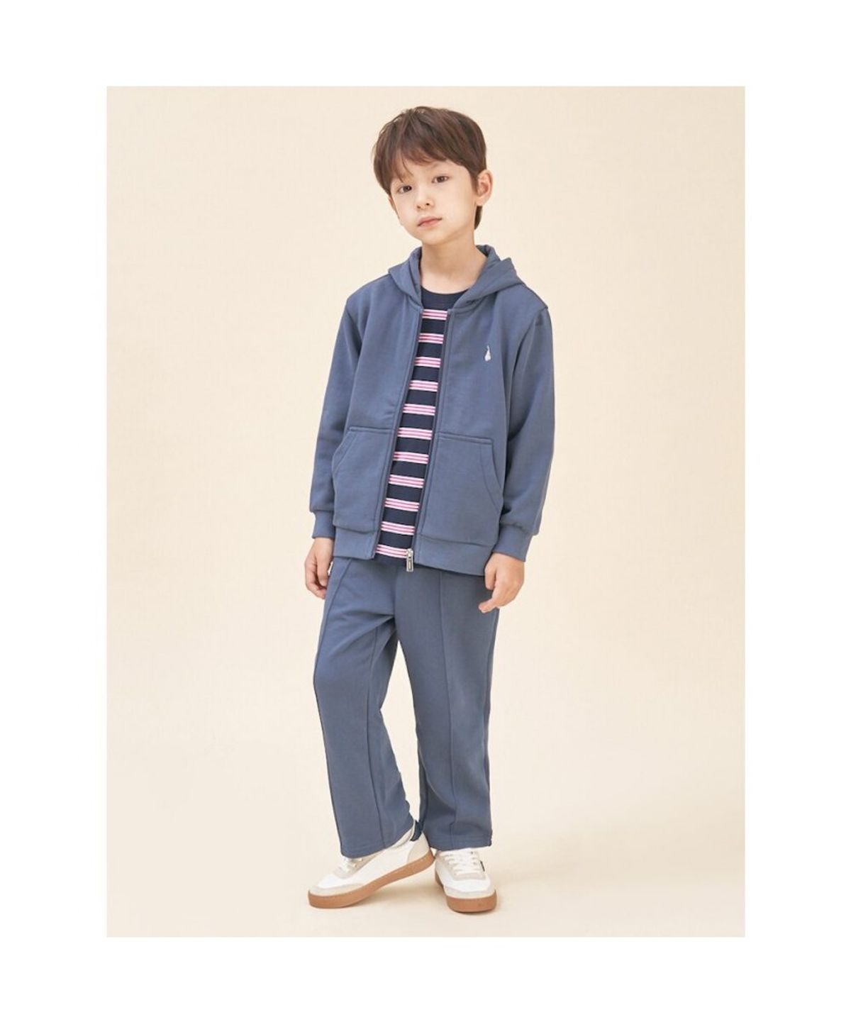 빈폴 키즈(BEANPOLE KIDS) 후드 집업 & 긴바지 2PCS 상하 세트  네이비 (BI5841U06R)