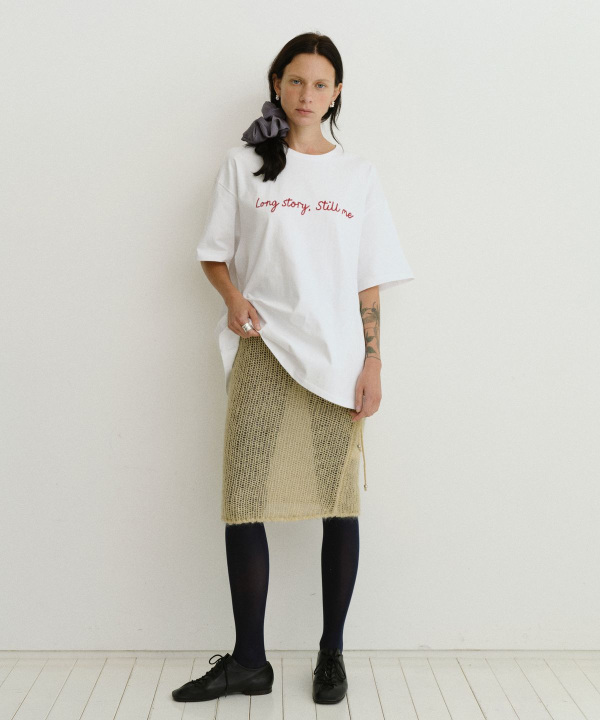 유라고(URAGO) Mohair wool knit skirt