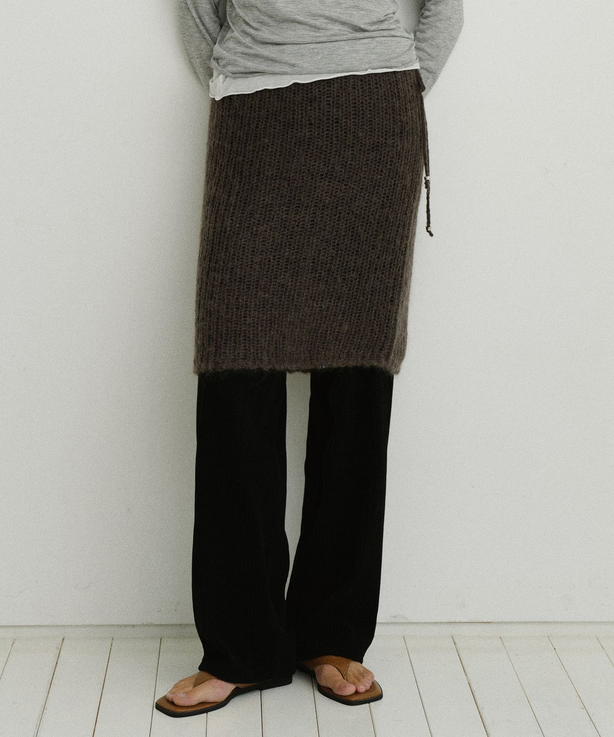유라고(URAGO) Mohair wool knit skirt
