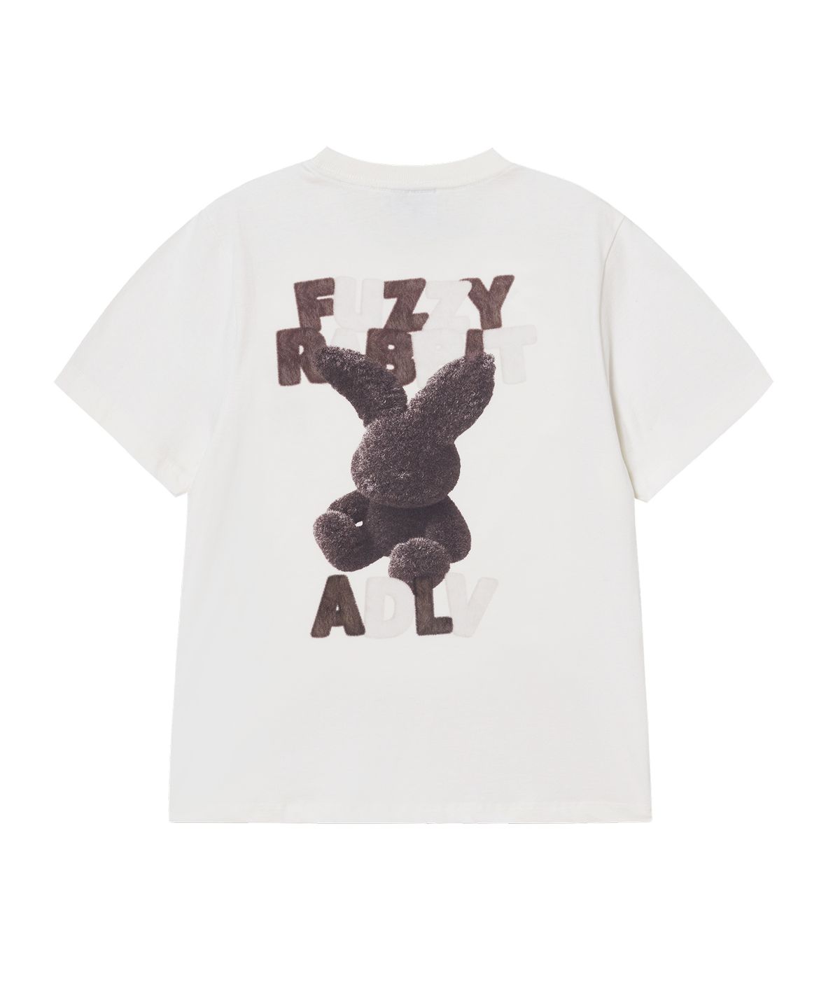 아크메드라비(ACME DE LA VIE) WOMAN FUZZY FONT RABBIT SHORT SLEEVE T-SHIRT (2 COLOR)