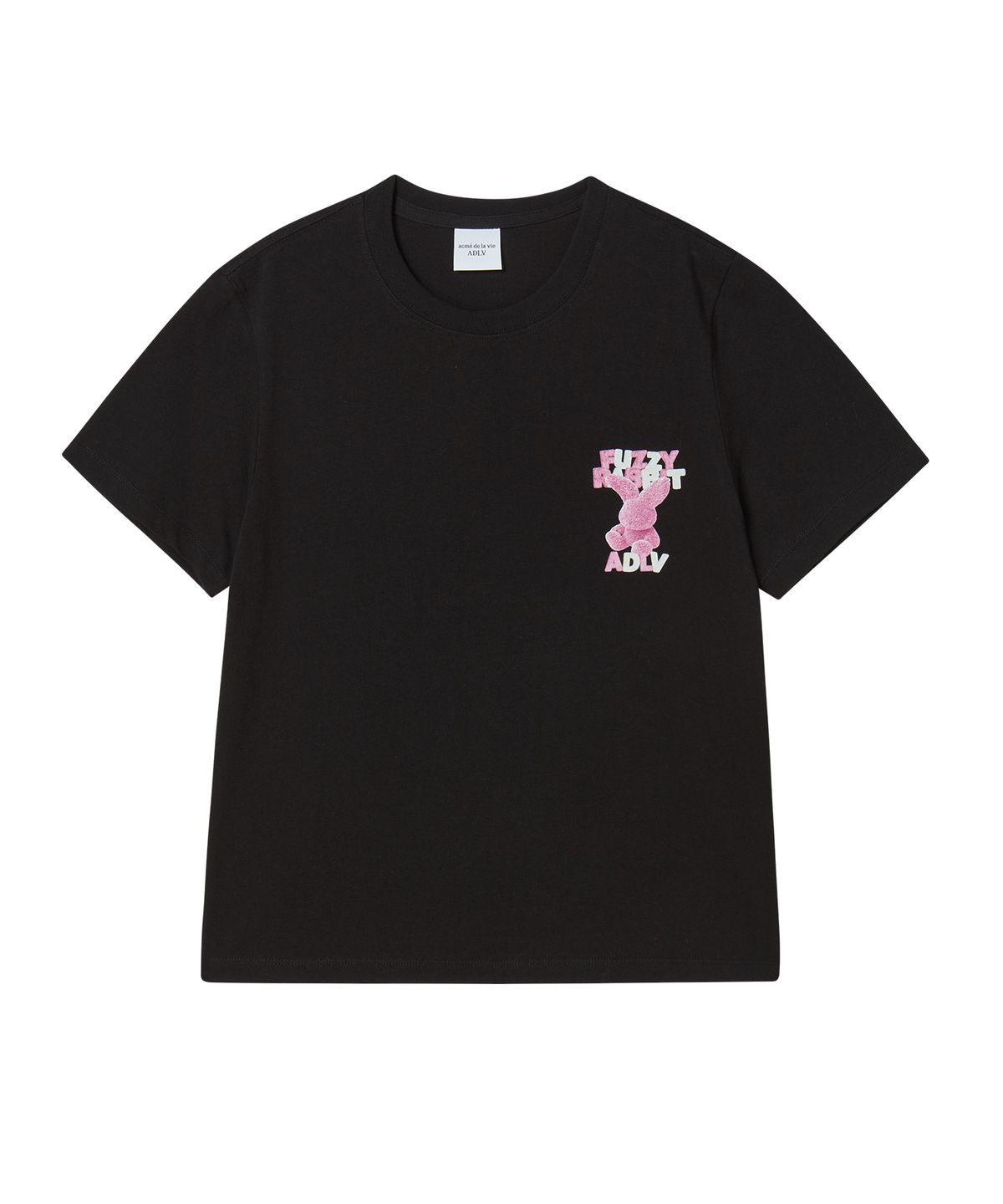아크메드라비(ACME DE LA VIE) WOMAN FUZZY FONT RABBIT SHORT SLEEVE T-SHIRT (2 COLOR)