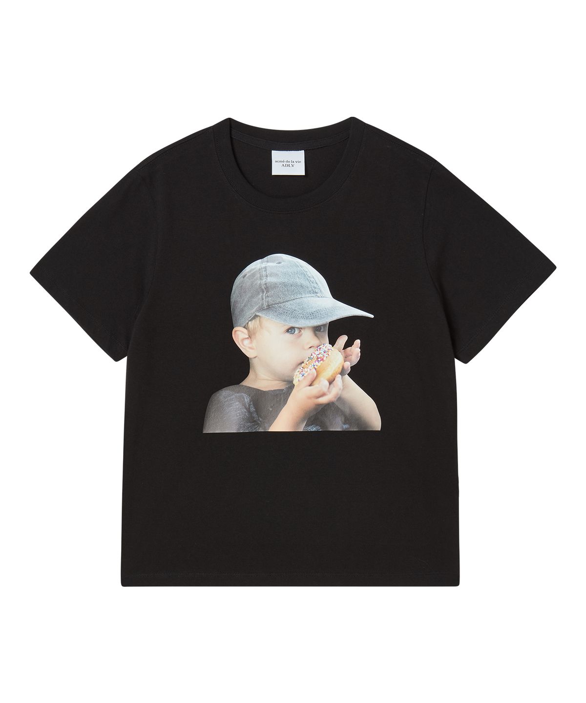 아크메드라비(ACME DE LA VIE) WOMAN ADLV BABY FACE CAP BOY SHORT SLEEVE T-SHIRT