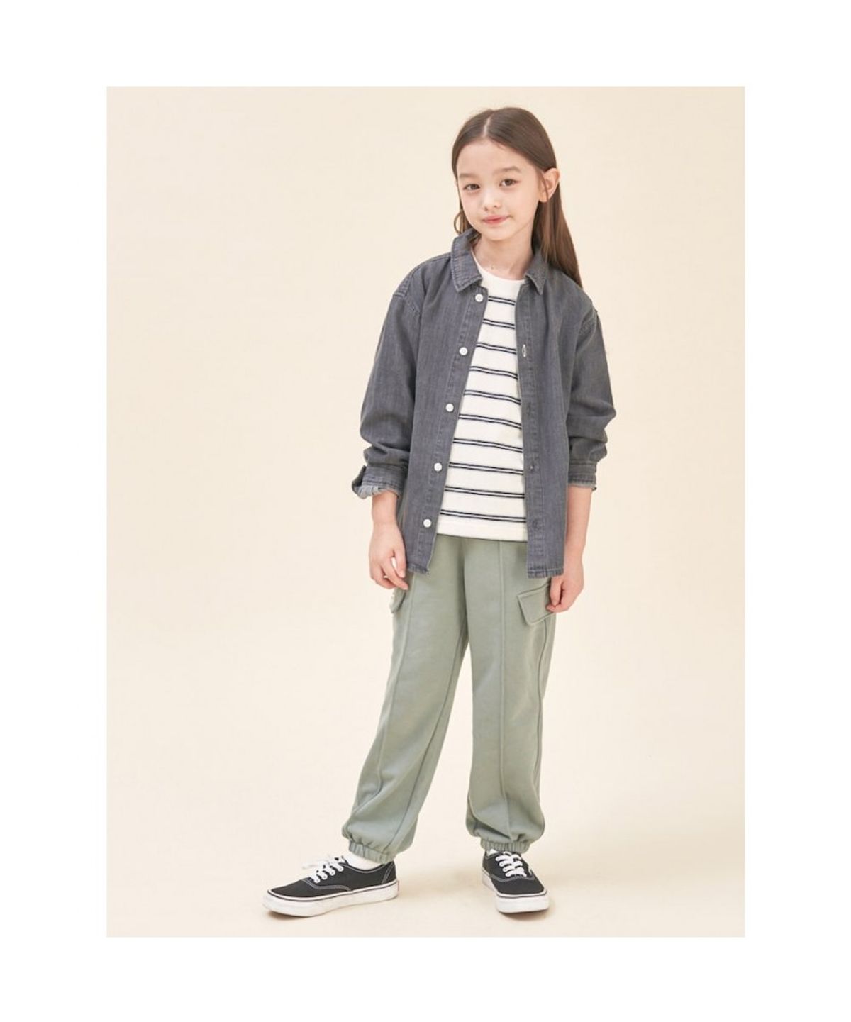 빈폴 키즈(BEANPOLE KIDS) 포켓 저지 와이드 팬츠  라이트 그린 (BI5821U06L)