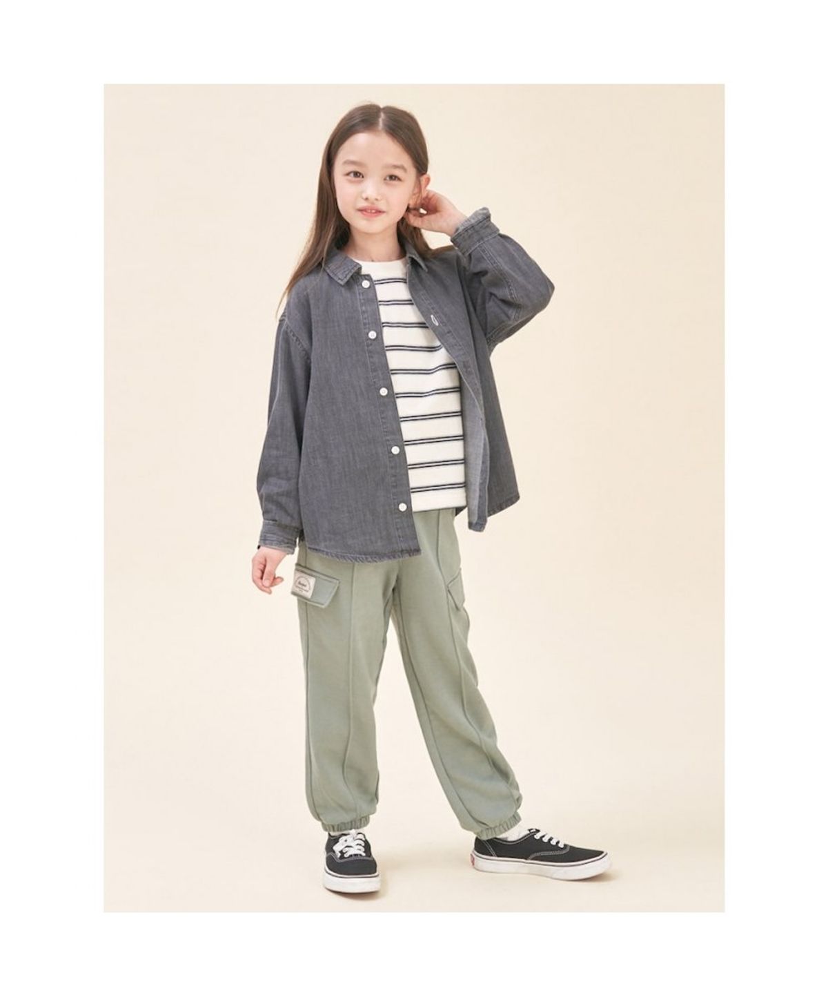 빈폴 키즈(BEANPOLE KIDS) 포켓 저지 와이드 팬츠  라이트 그린 (BI5821U06L)