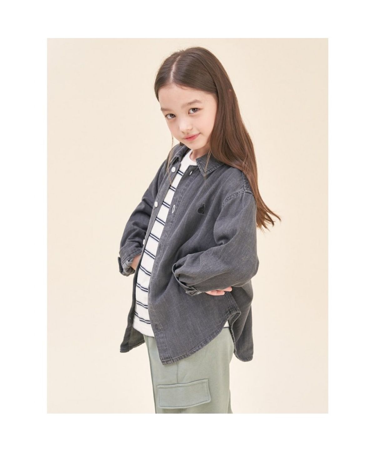 빈폴 키즈(BEANPOLE KIDS) 포켓 저지 와이드 팬츠  라이트 그린 (BI5821U06L)