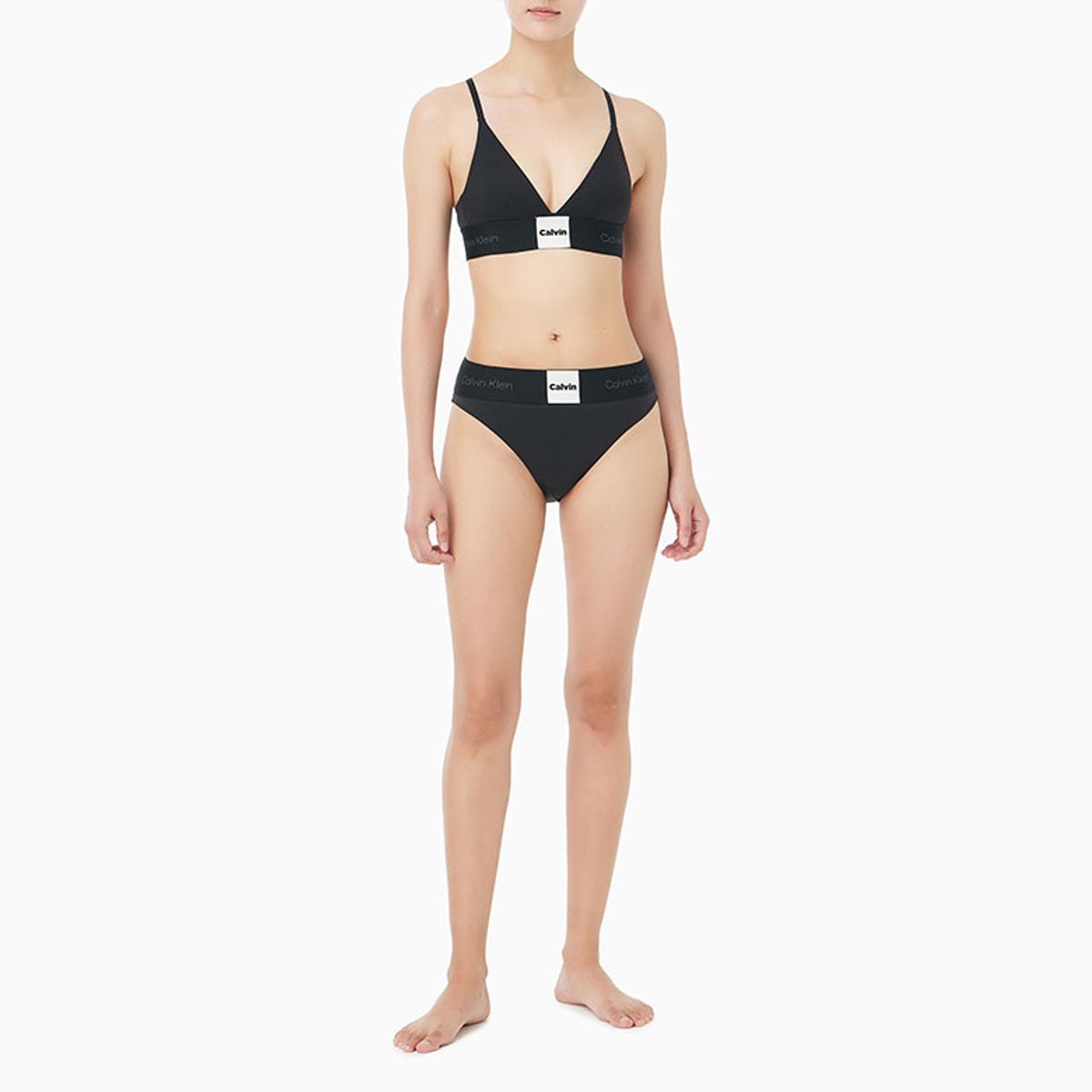 캘빈클라인 언더웨어(CALVIN KLEIN UNDERWEAR) 여성 모던 로고 패치 마이크로 AF 트라이앵글_QF8610ADUB1