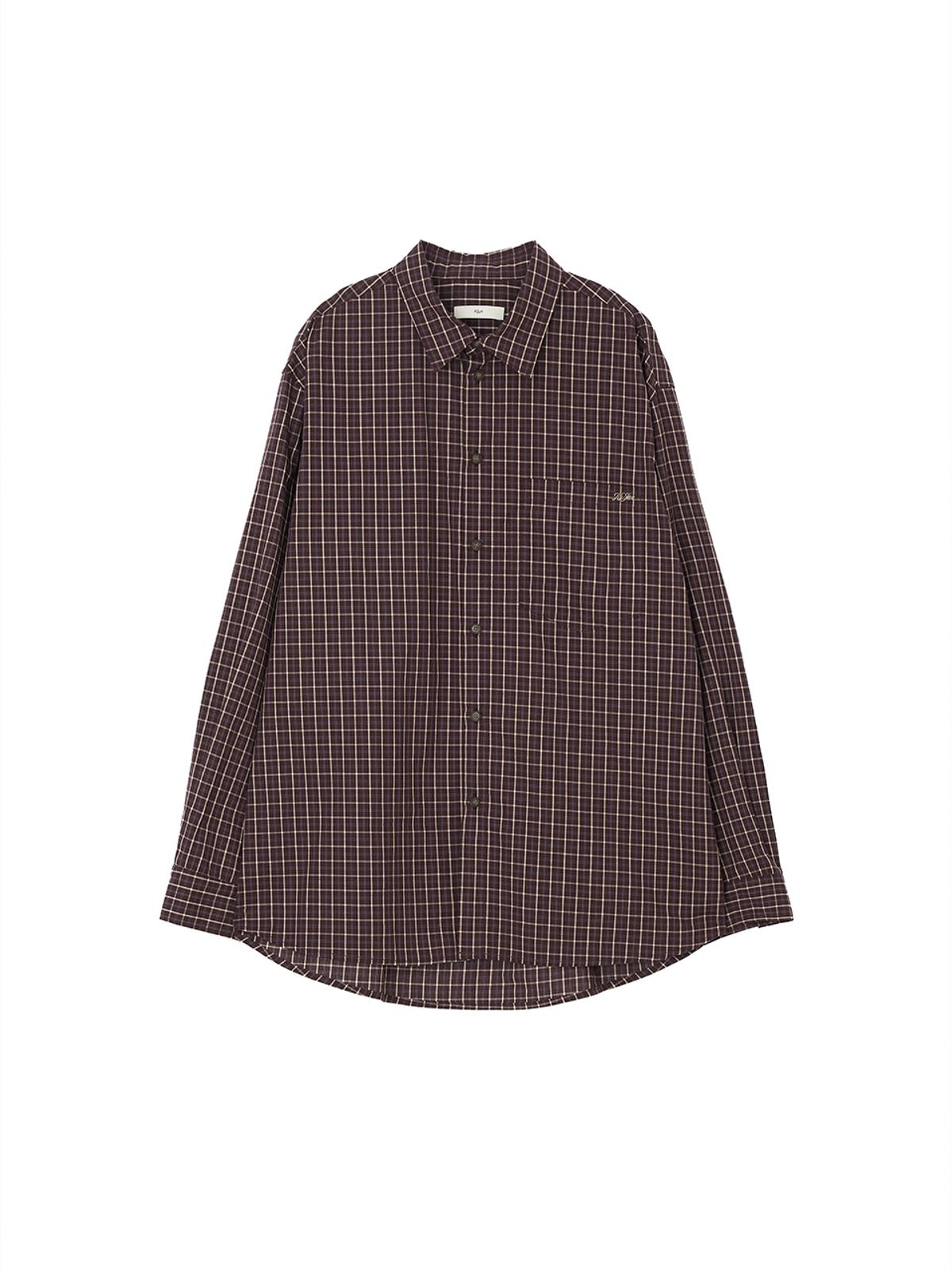 기준 맨(KIJUN MEN) Ivy Classic Check Shirt Burgundy