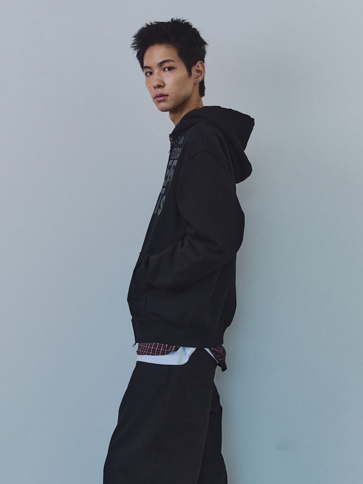 기준 맨(KIJUN MEN) Grocery Hoodie Zip-up Black