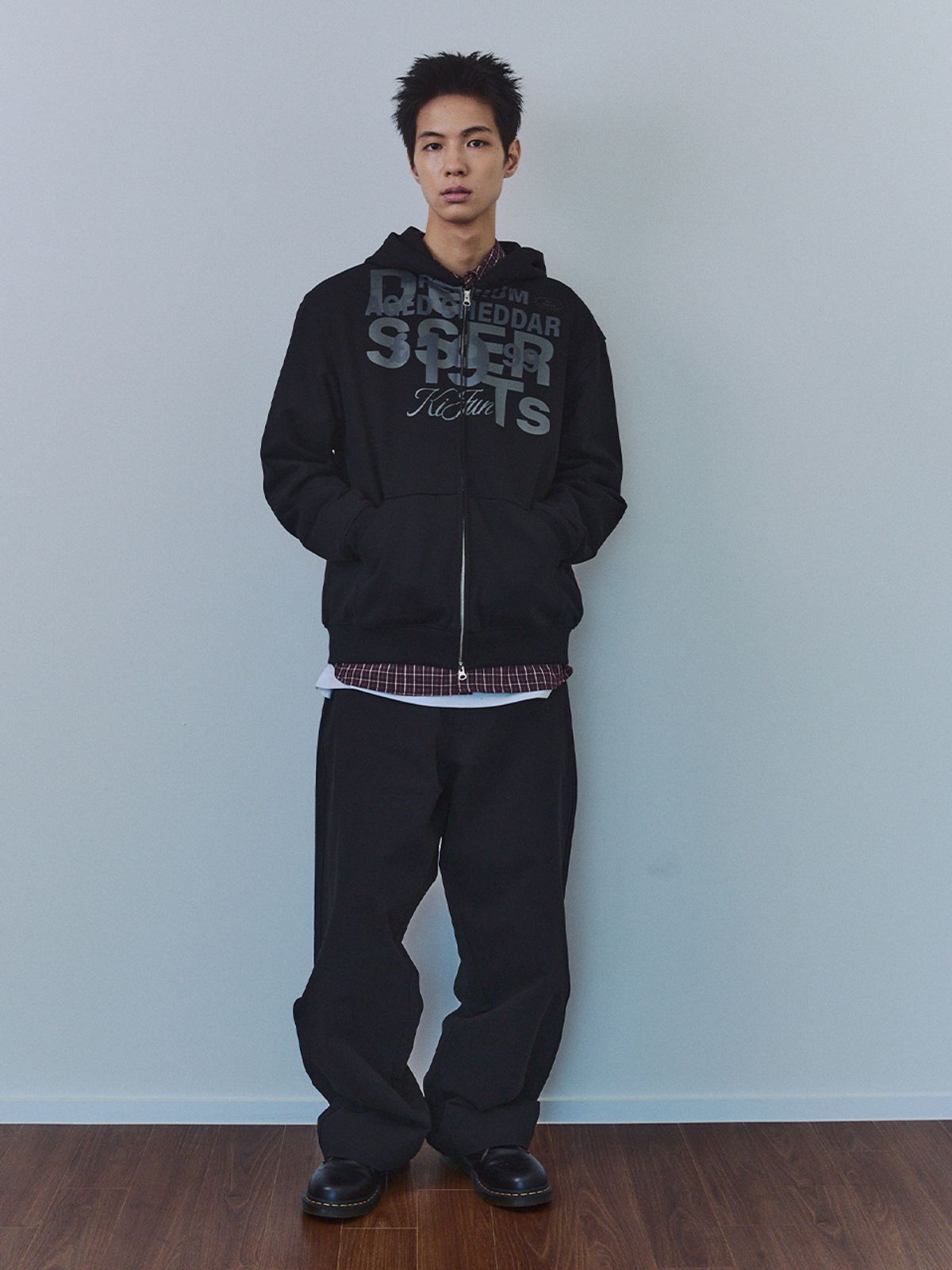 기준 맨(KIJUN MEN) Grocery Hoodie Zip-up Black