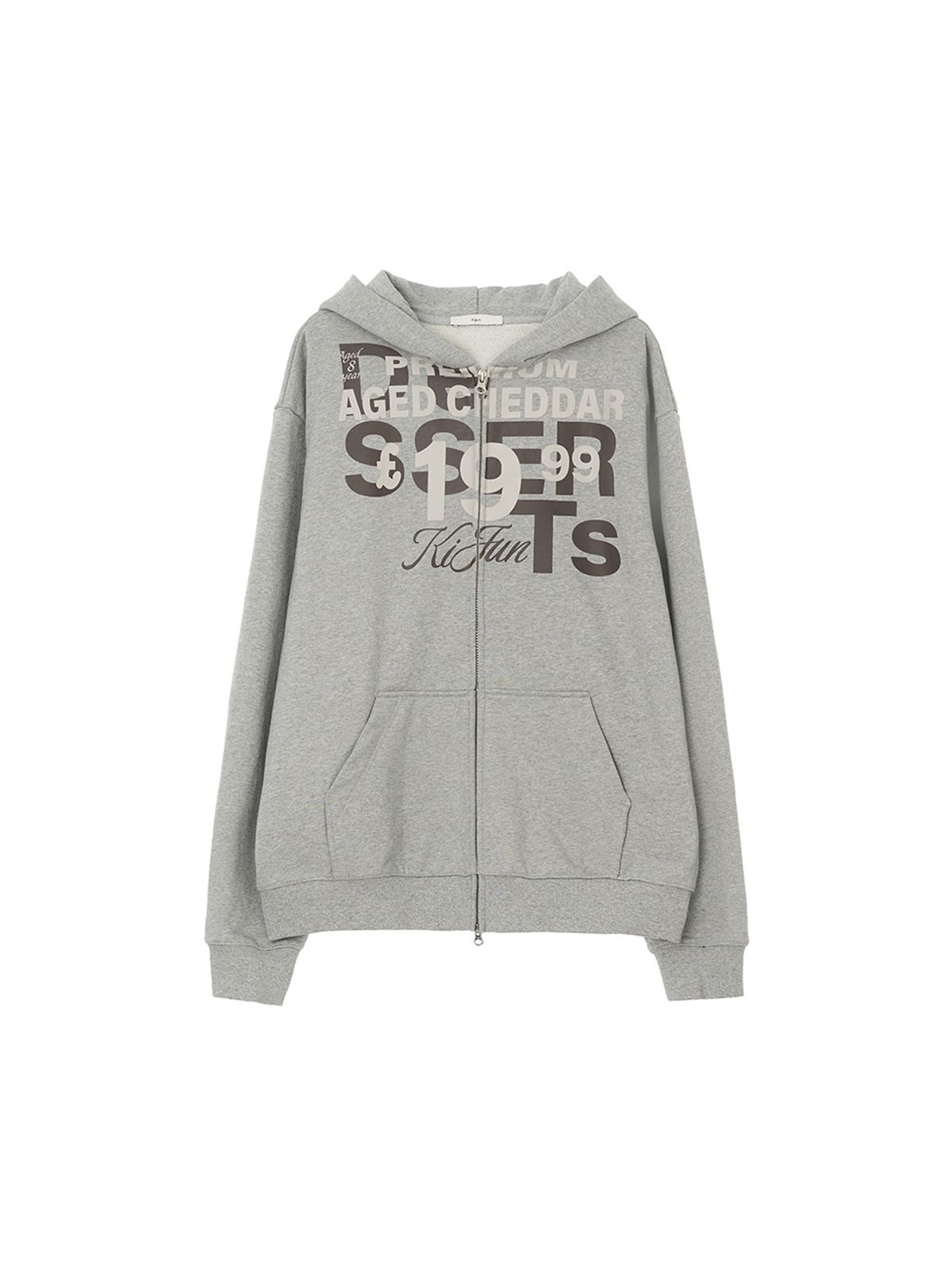기준 맨(KIJUN MEN) Grocery Hoodie Zip-up Melange Grey