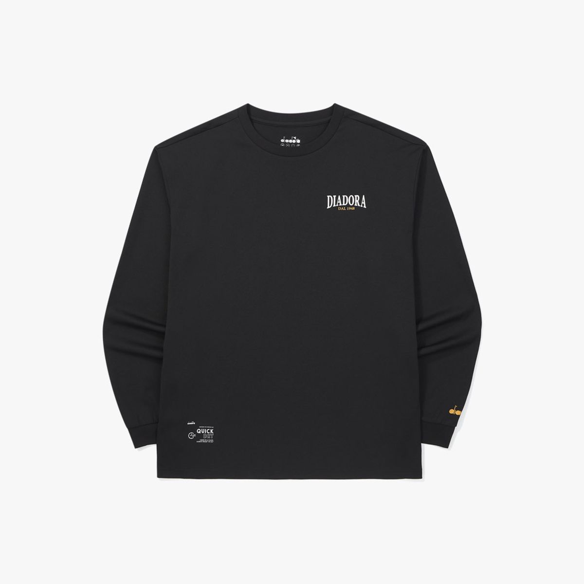 디아도라(diadora) AIRTEX 레터링 긴팔 티셔츠 BLACK